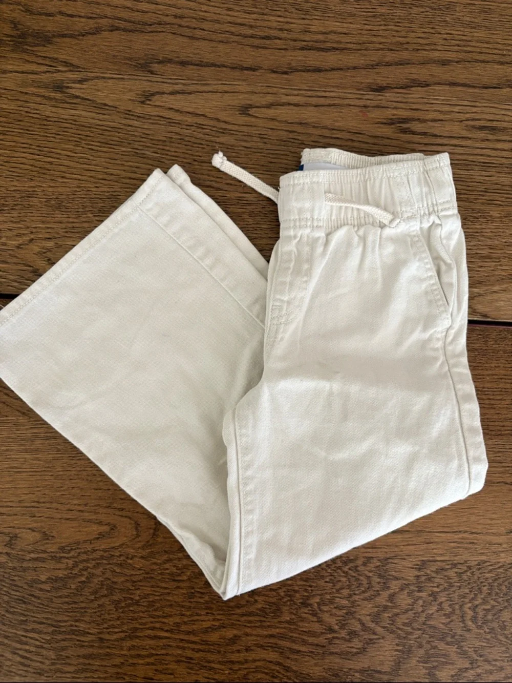Old Navy Khaki Cream High-Rise Baggy Pants 6-7Y 100% cotton natural fibers